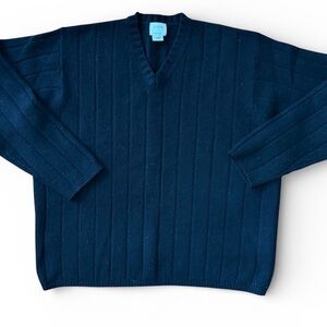 J. Crew Men's Black Wool XL V-Neck Sweater